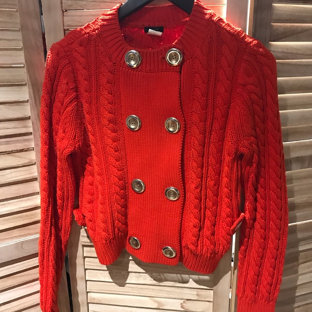J CREW Double Breasted Toulouse Sweater